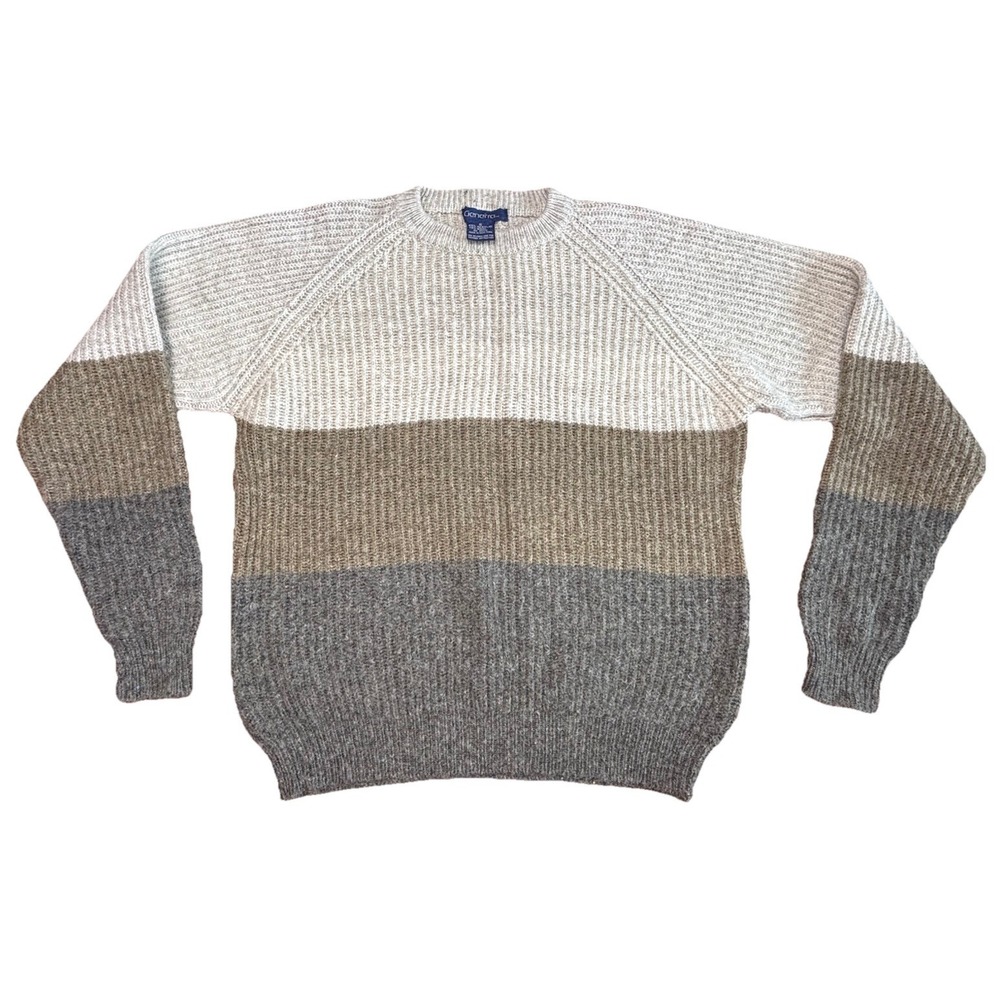Vintage Generra Hong Kong Colorblock‎ Knit Sweater Small Wool Blend Crew Neck